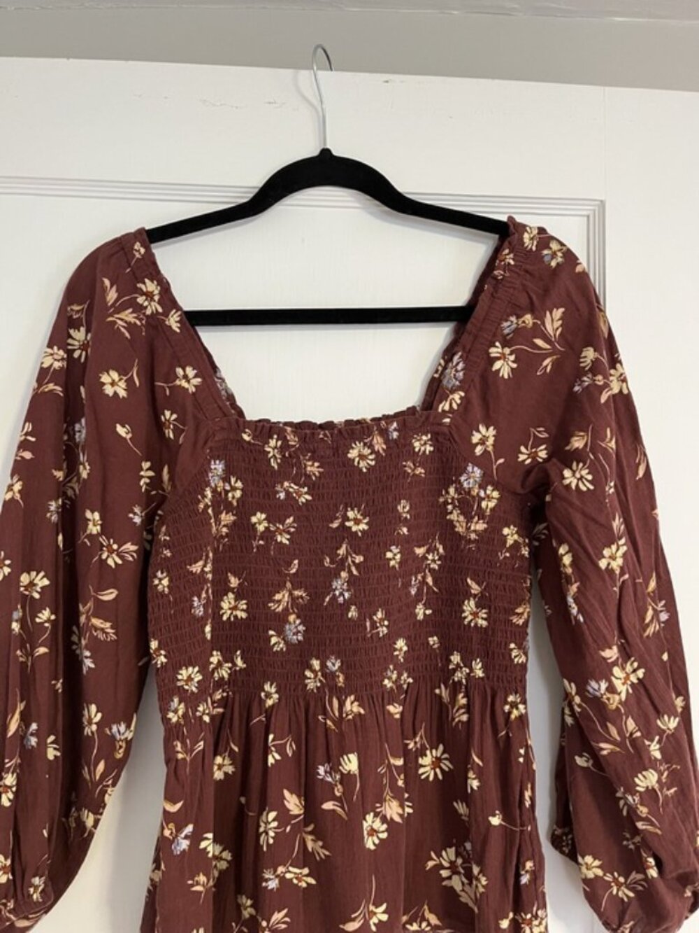 Madewell Lucie Smocked Peplum Floral Top Size 2